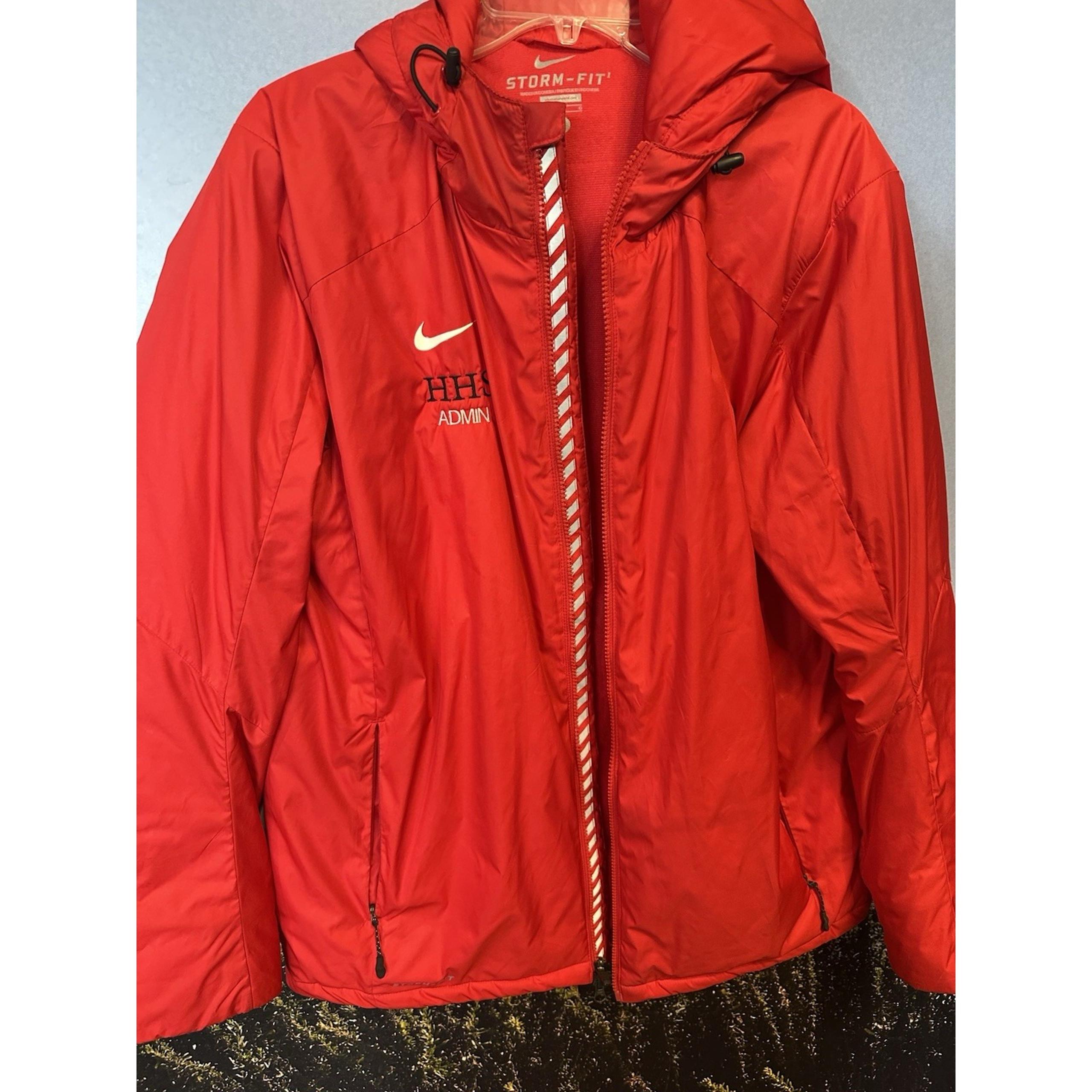 Golf Storm-Fit Mens Full Zip Jacket LG Red Zipped Pockets Lined warm - Nike