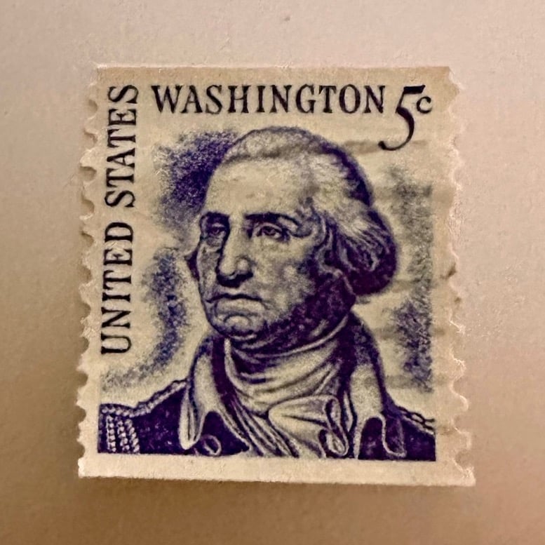 Vintage Blue Stamp (Washington)