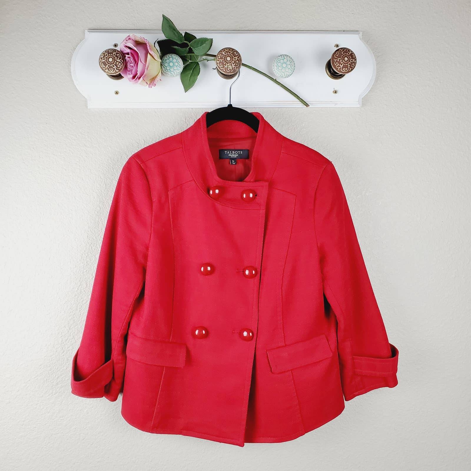 Talbots Red Blazer Double Breasted Coat