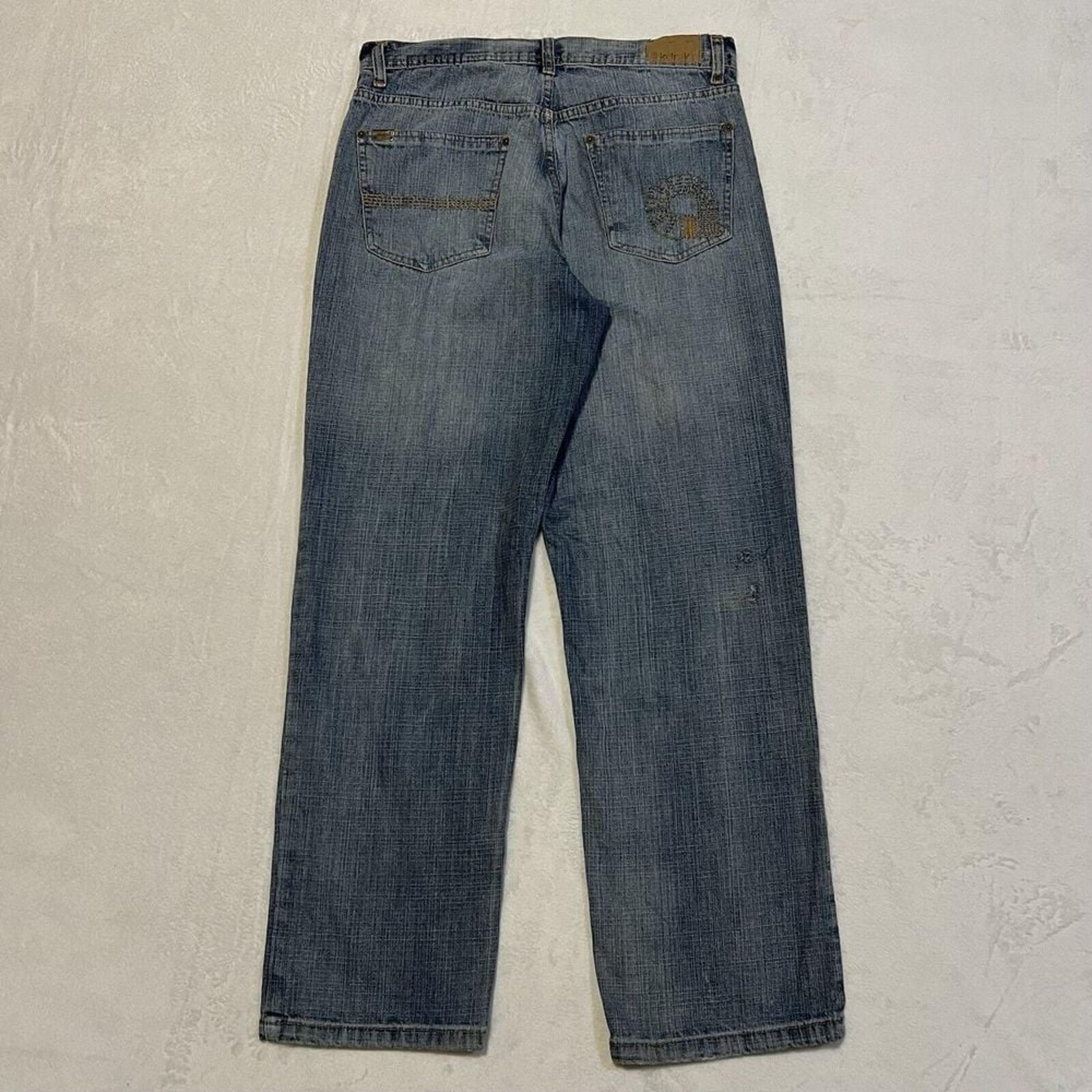 Akademiks Baggy Acid Wash Mens Jeans 34x32 Hip Hop Y2K