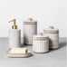 Hearth & Hand Reactive Glaze Stoneware Bathroom Canisters & Soap Dish .