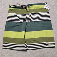 Patagonia Mens Board Shorts Swim Trunks Striped Beach Surf Cargo Pocket Sz 36