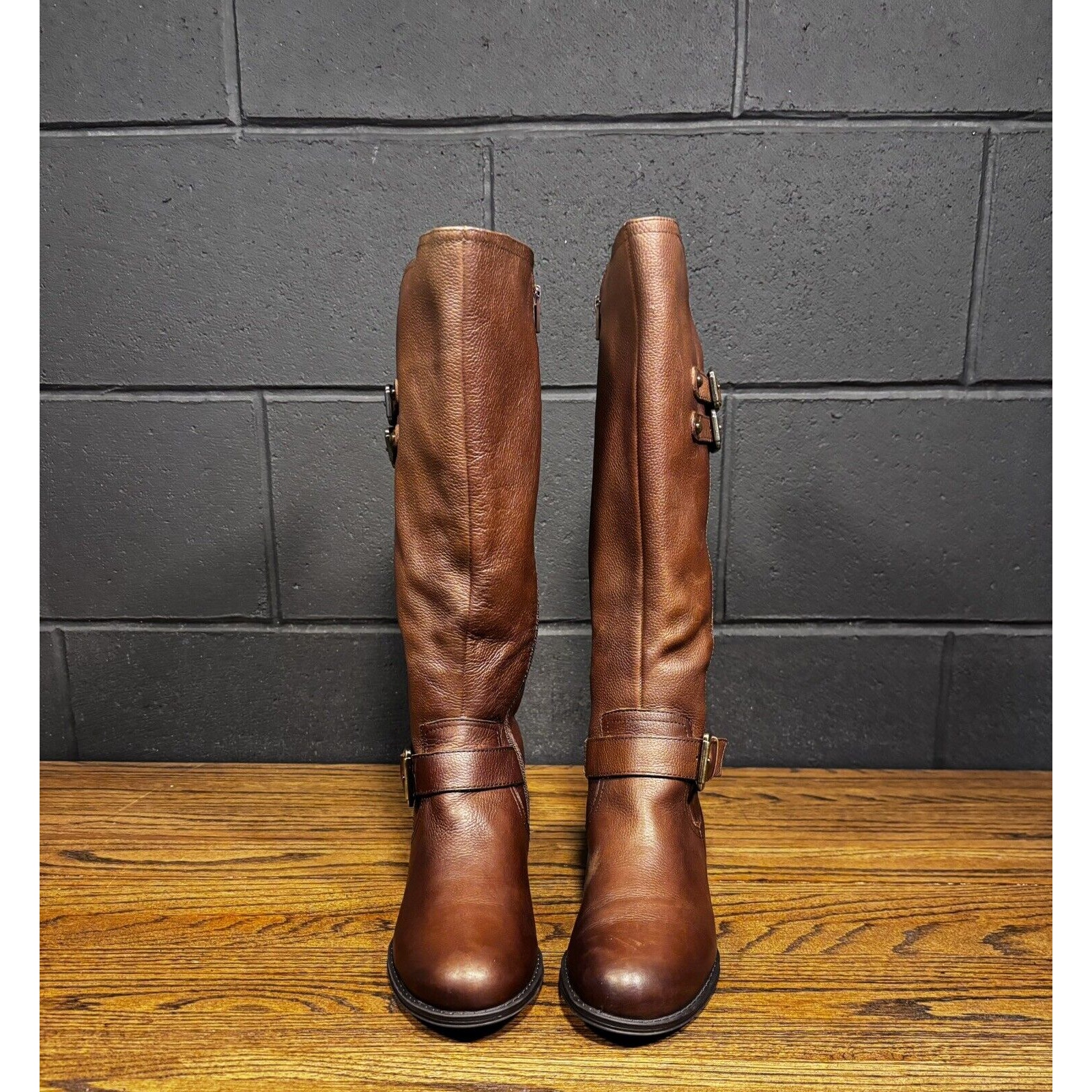 100％品質 NATURALIZER Jessie Brown Leather Knee High Riding Boots 靴