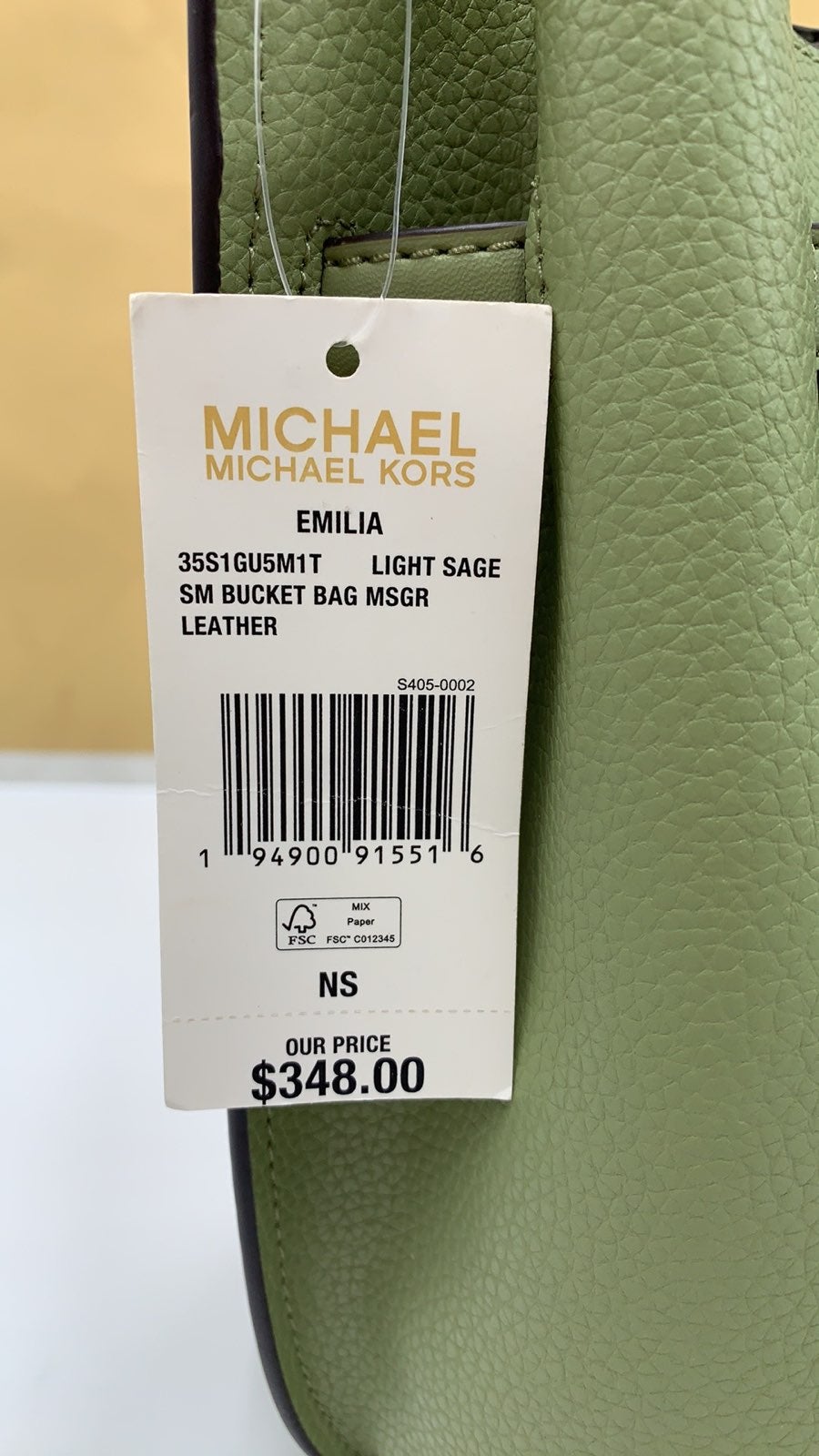 Michael Kors Emilia Small Bucket Bag Messenger Light shops Sage