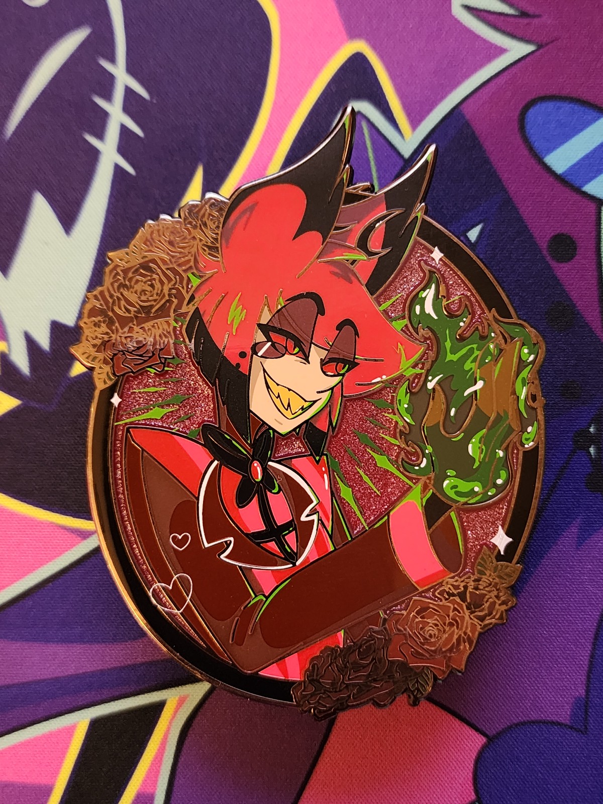 Hazbin Hotel Alastor Enamel Pin Black Nickel Variant