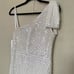 NWT 598 Mac Duggal white pearl and sequin gown!