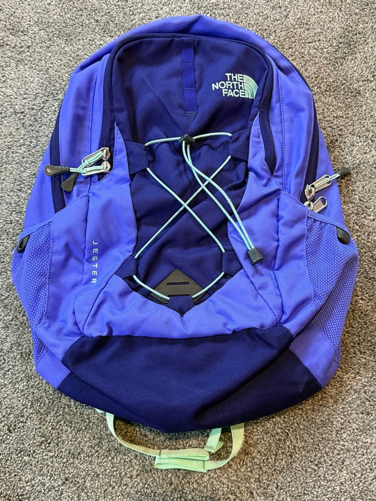 The North Face Jester Backpack Blue Purple Mint
