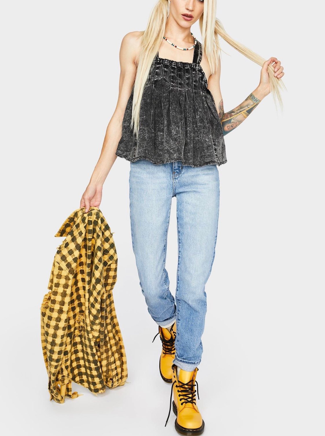 Free People Denim Babydoll Top/Sz:S&M/NW