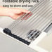 Rack Roll Up Dish Drying Rack for Kitchen Counter,Rolling Stainless Steel Sink