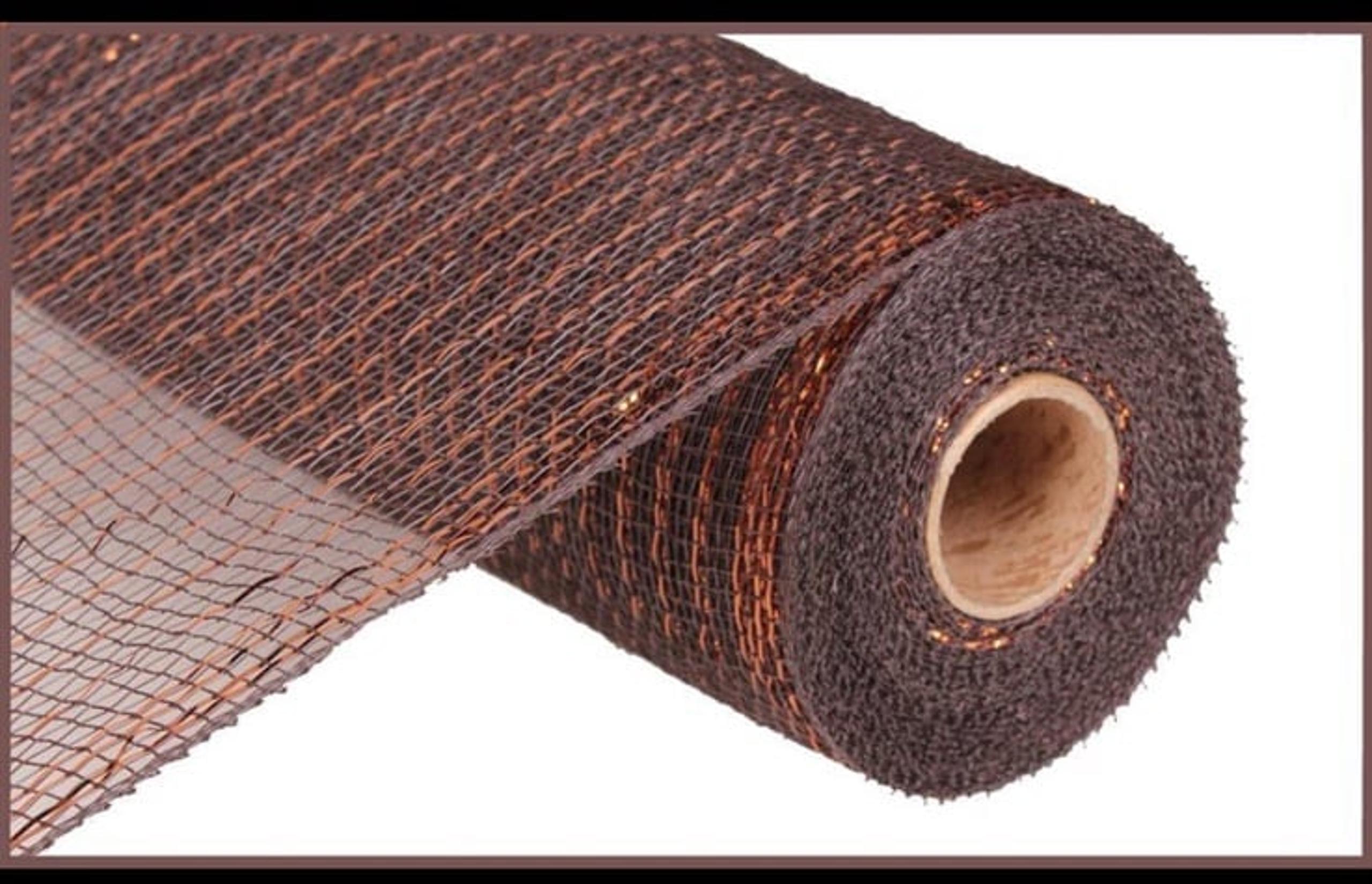 Lot of 2 10” Deco Poly Mesh Metallic Chocolate/Copper Foil 10 Yards