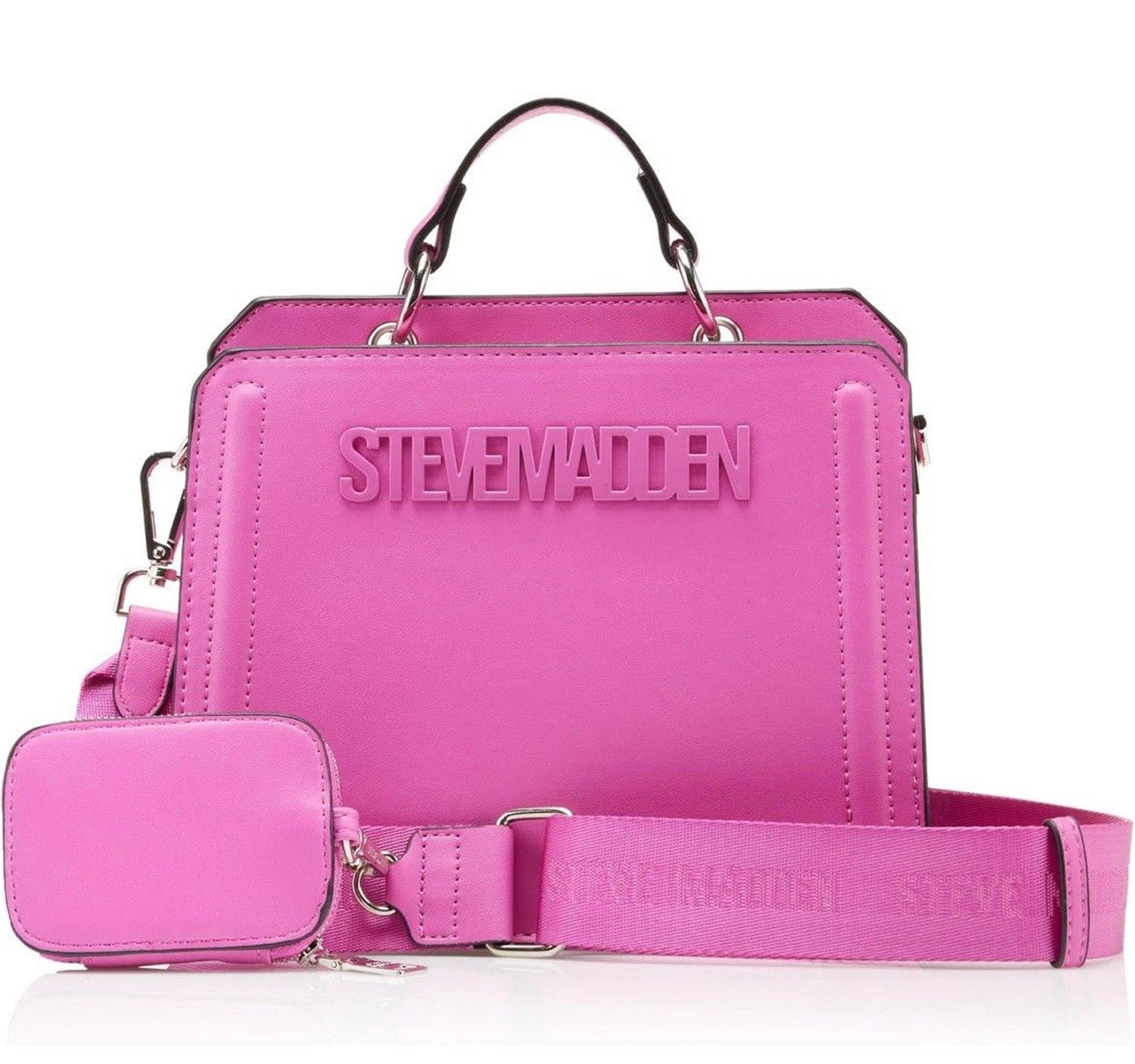 Steve Madden Bevelyn Satchel Women’s Handbag Crossbody Bag Hyper Violet Pink NWT
