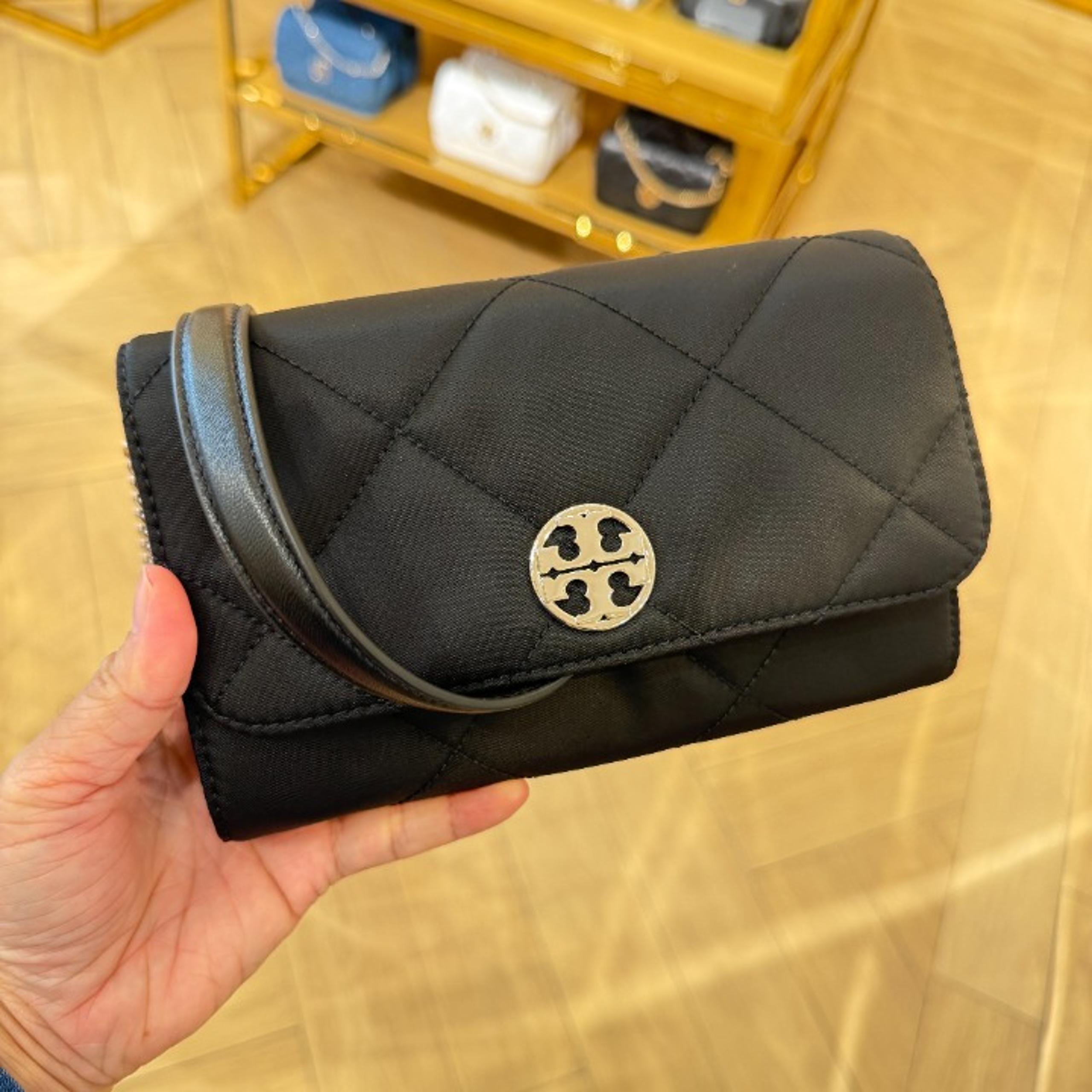 Tory Burch Willa Quilted  Nylon Chain Wallet Crossbody Clutch Bag 165924
