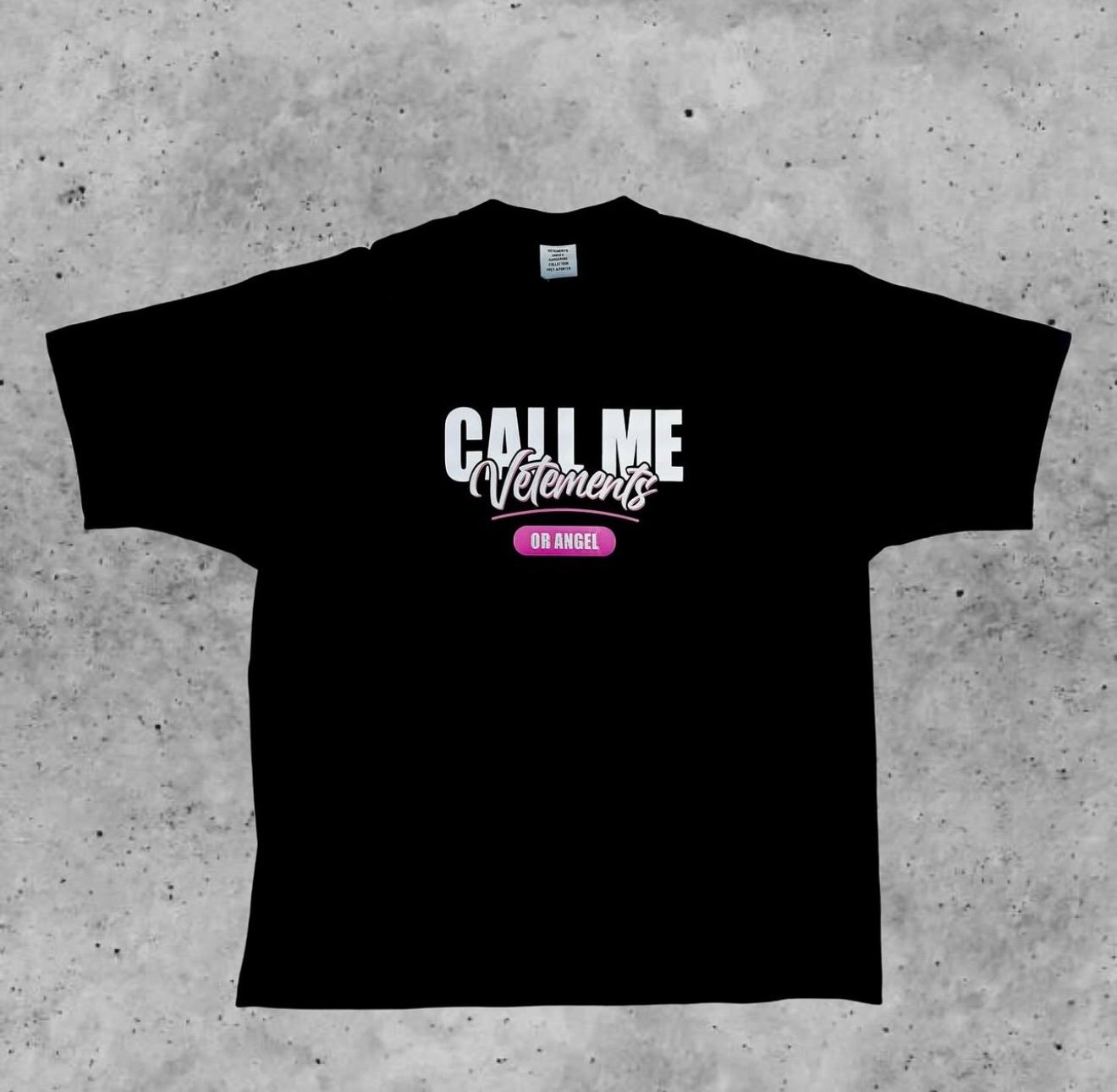 VETEMENTS  Call Me VETEMENTS OR Angel T-Shirt in Black