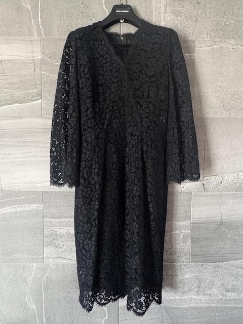 DOLCE&GABBANA Lace Sleeveless Black Dress
