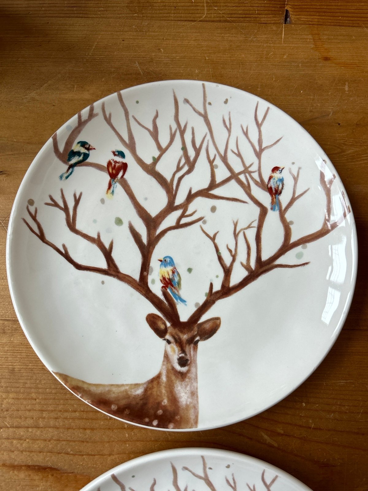 Pier 1 Imports Alexander Deer Ironstone Plates X4