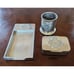 Rare Wilton ZIA Symbol Armetale Pewter Desk Set Pencil Cup Notepad Holder Box