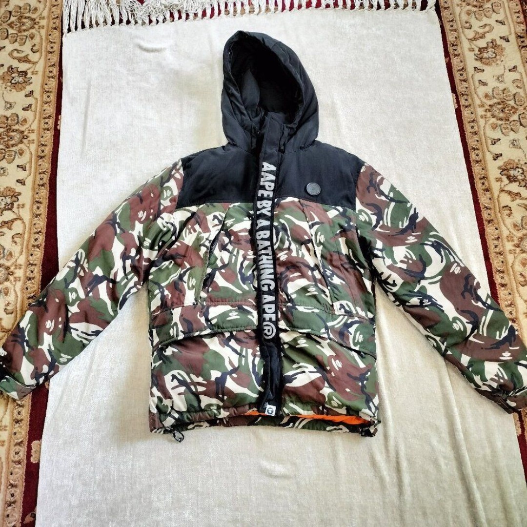 Aape by A Bathing Ape Boys Camo Hooded Puffer Size XL