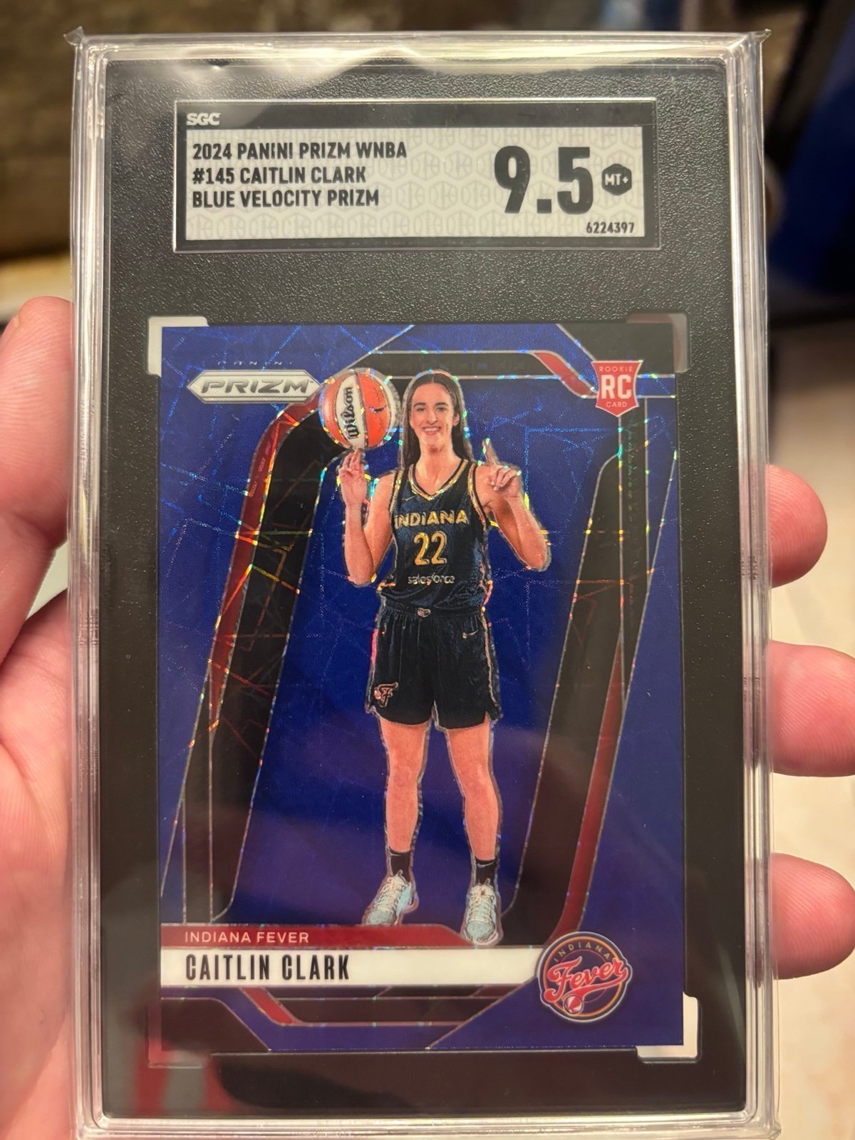 Caitlin Clark RC Blue Velocity SGC 9.5