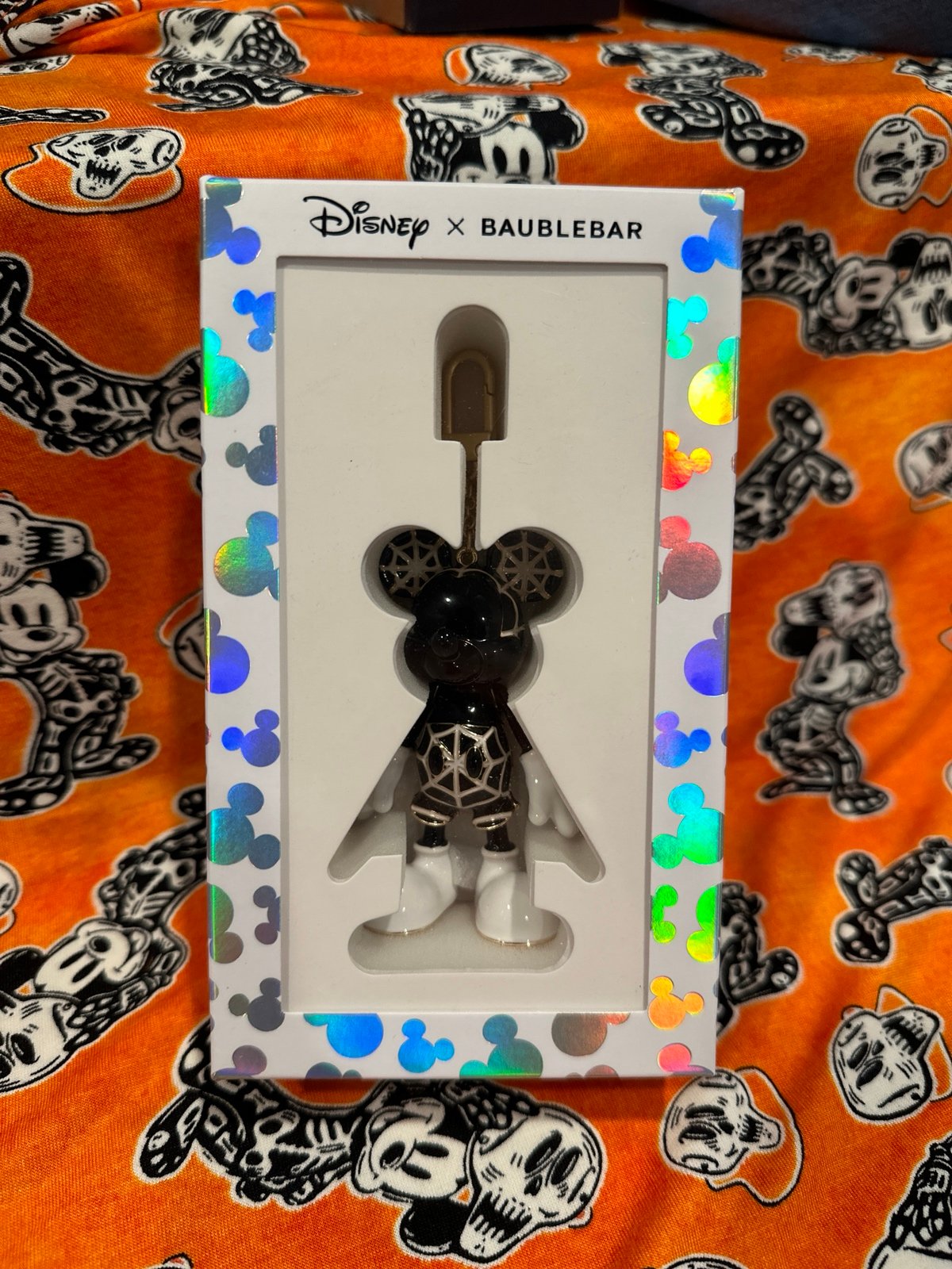 NWT Baublebar Disney Halloween Mickey Mouse Spider Web Bag Charm