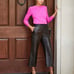 Antonio Melani High Rise Army Green Cropped Leather Pants