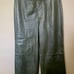Antonio Melani High Rise Army Green Cropped Leather Pants