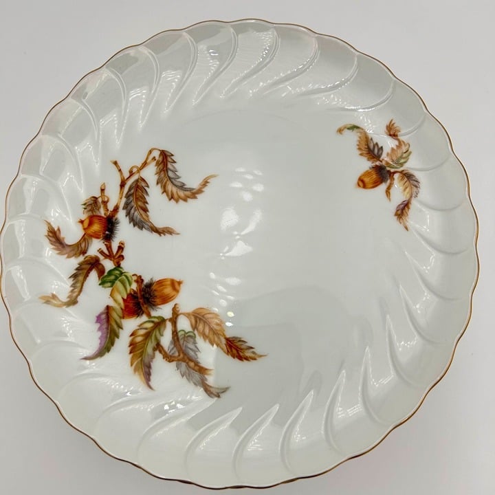Set of4 Hutschenreuther Selb Bavarian Porcelain Dessert Pie Plates With Gold Rim