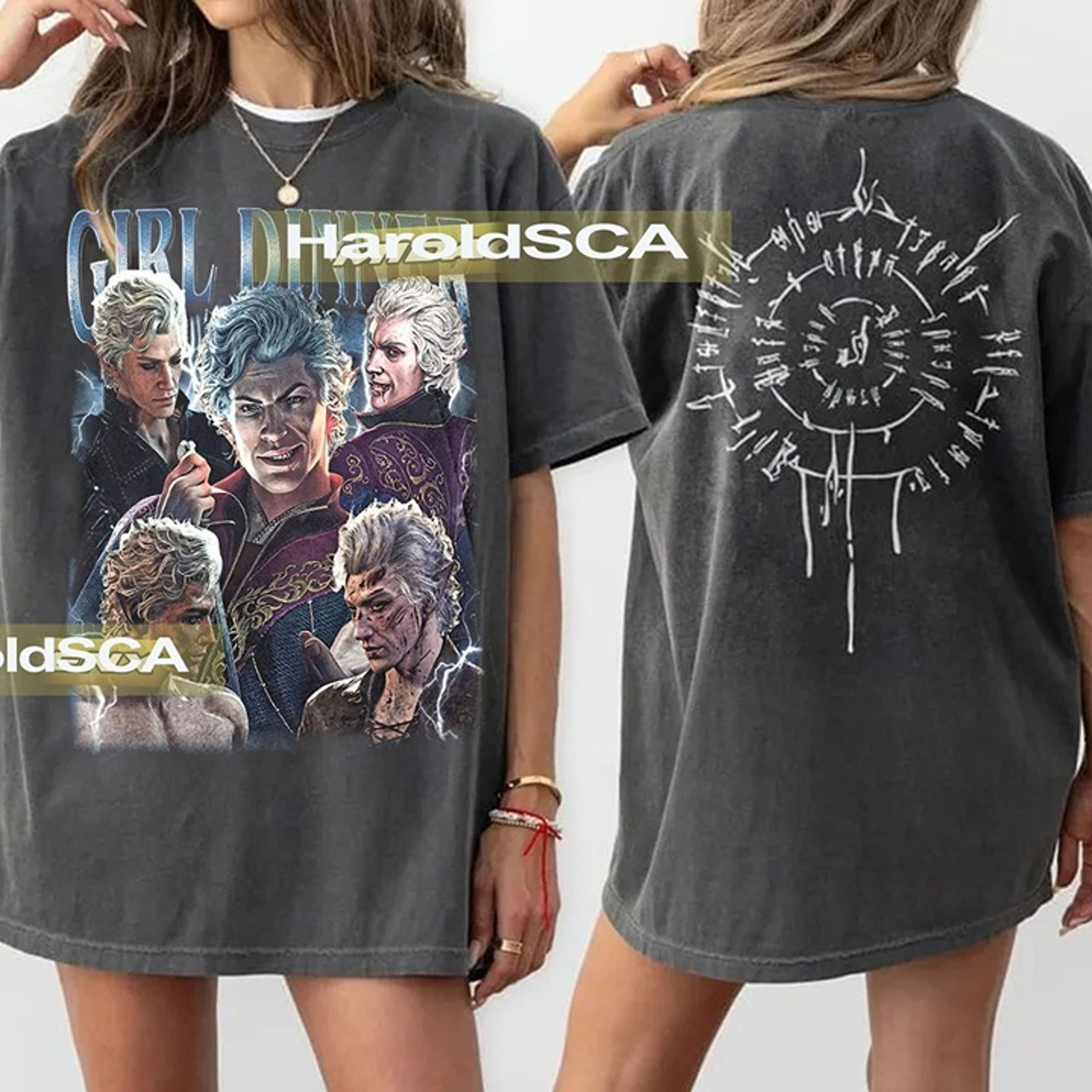 Astarion Baldurs Gate 3 Girl Dinner Vintage T-Shirt, Gift For Women and Man Unis