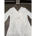 NWT La Blanca Waverly Covers Crochet V-Neck Tunic Cover Up - Ivory size S