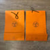 Hermes Authentic Orange shopping bag Set - Large