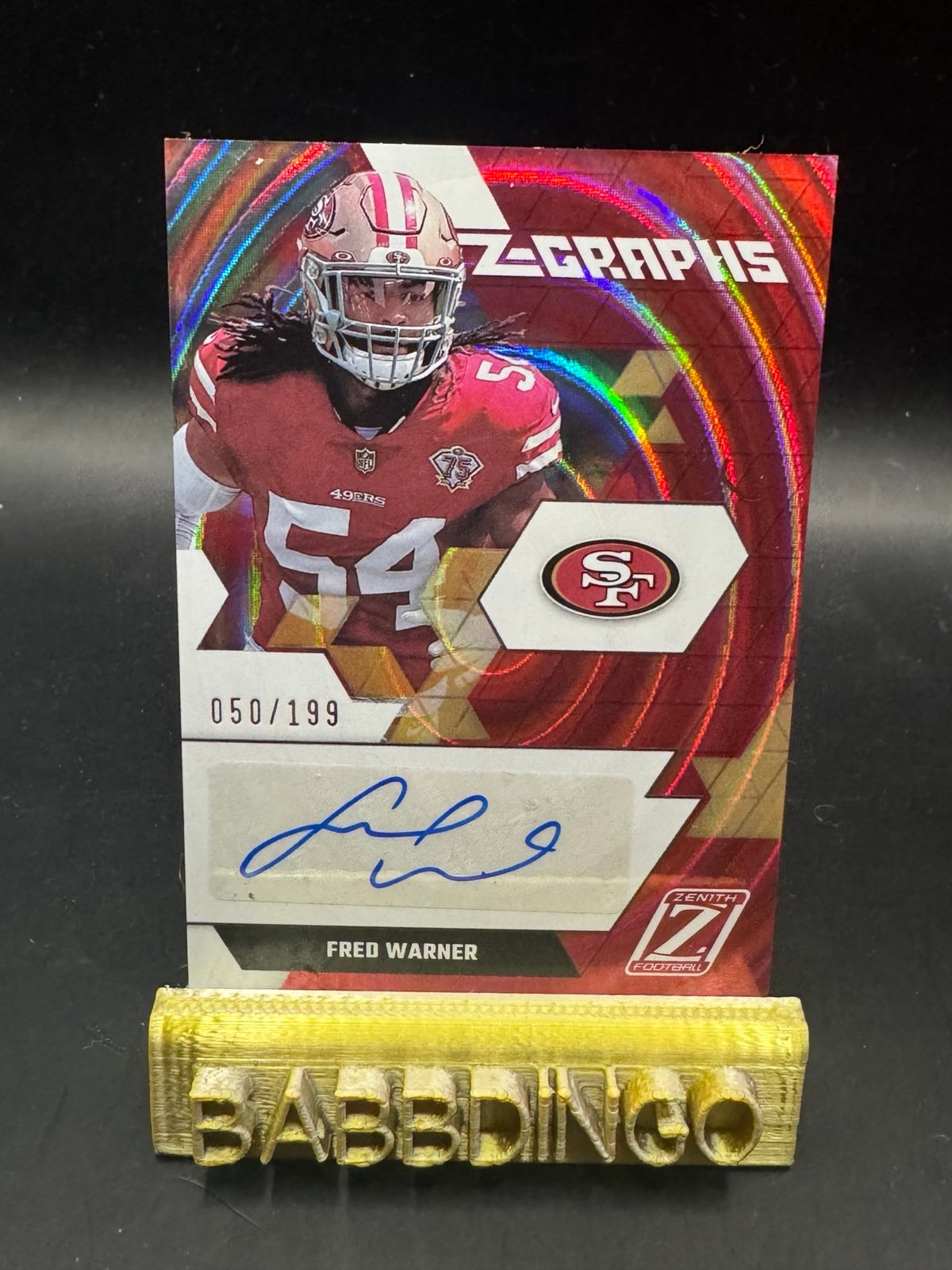 2021 Panini Zenith- Fred Warner Z-Graphs Auto /199
