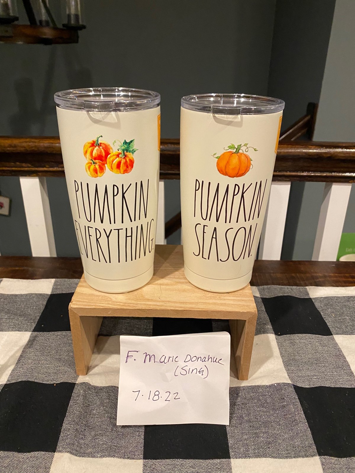 RAE DUNN SET OF 2 PUMPKIN TUMBLERS