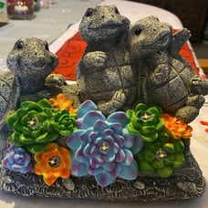 Garden Turtle Outdoor Statue Solar Turtles Yard Statues,Turtle Decor with LED