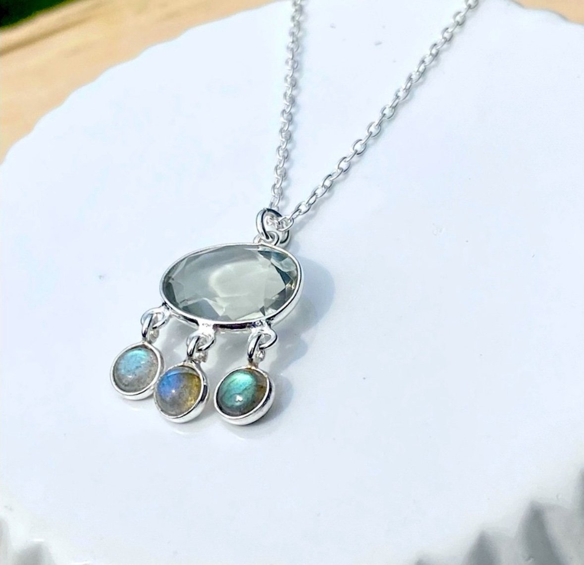 Green Amethyst & Labradorite Necklace