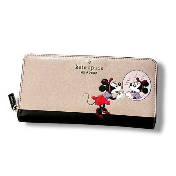 Kate Spade x Disney Minnie Mouse Wallet Large Continental Zip Around Leather