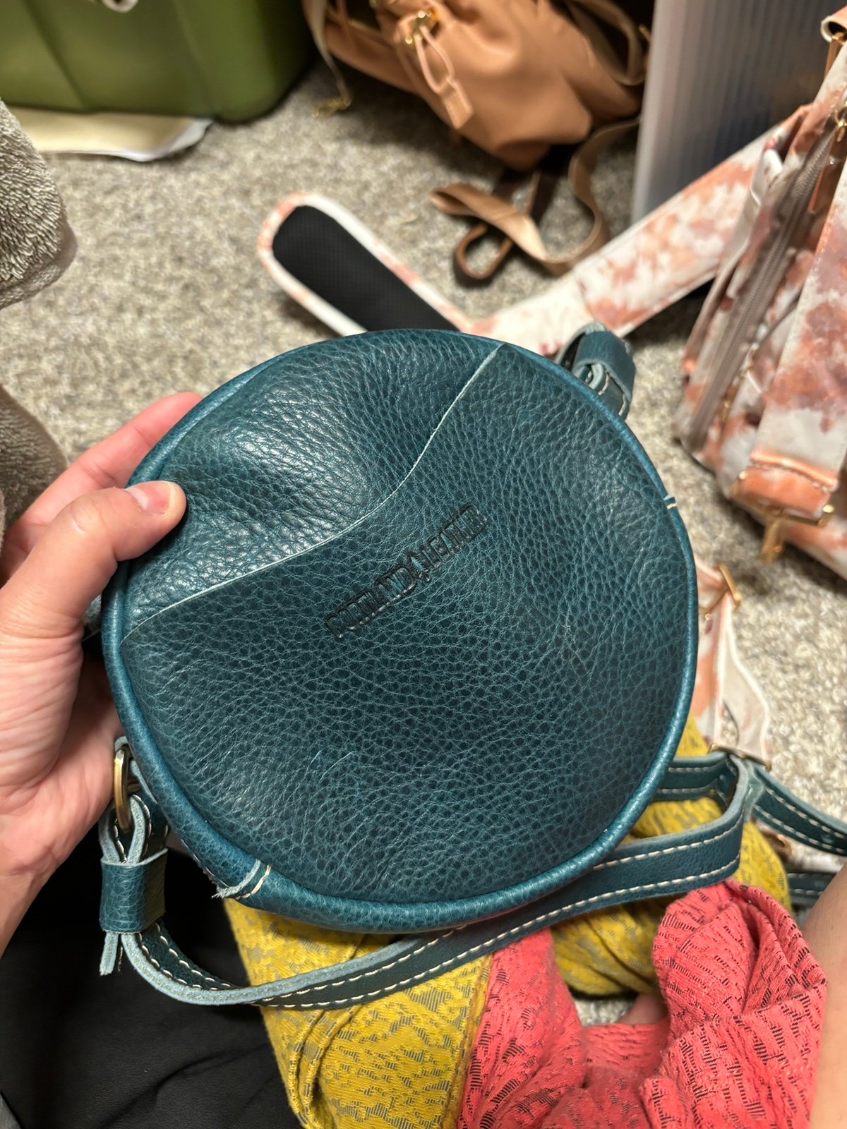 Portland leather Goods small lagoon Circle crossbody