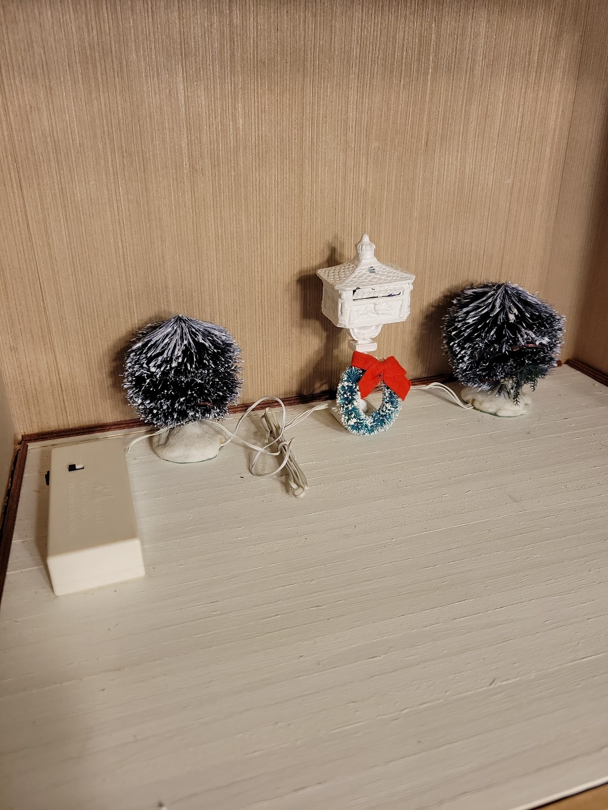 Dollhouse Christmas lightup bushes