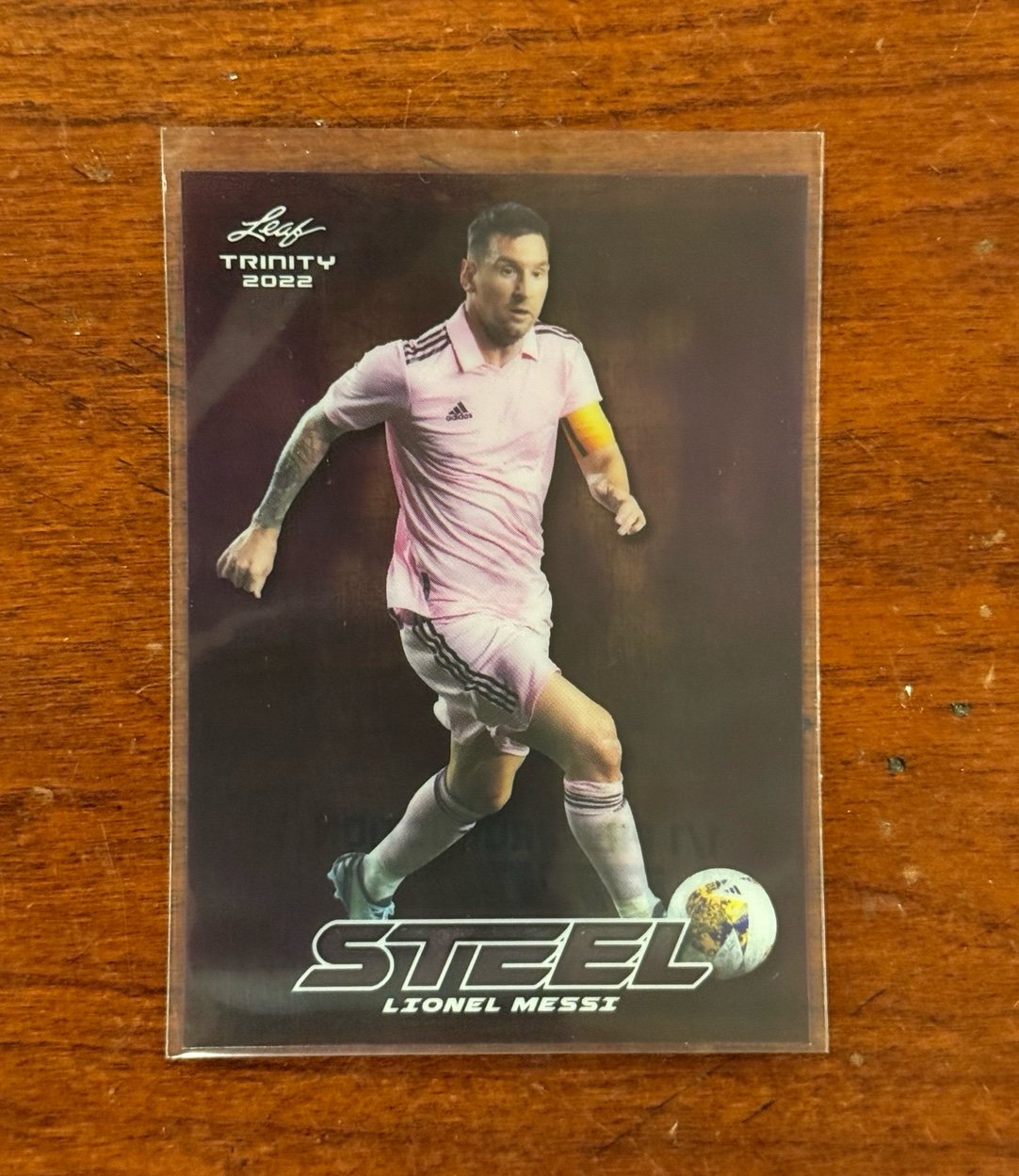 LIONEL MESSI 2022 Leaf Trinity Steel Pre-Production PROOF 1/1