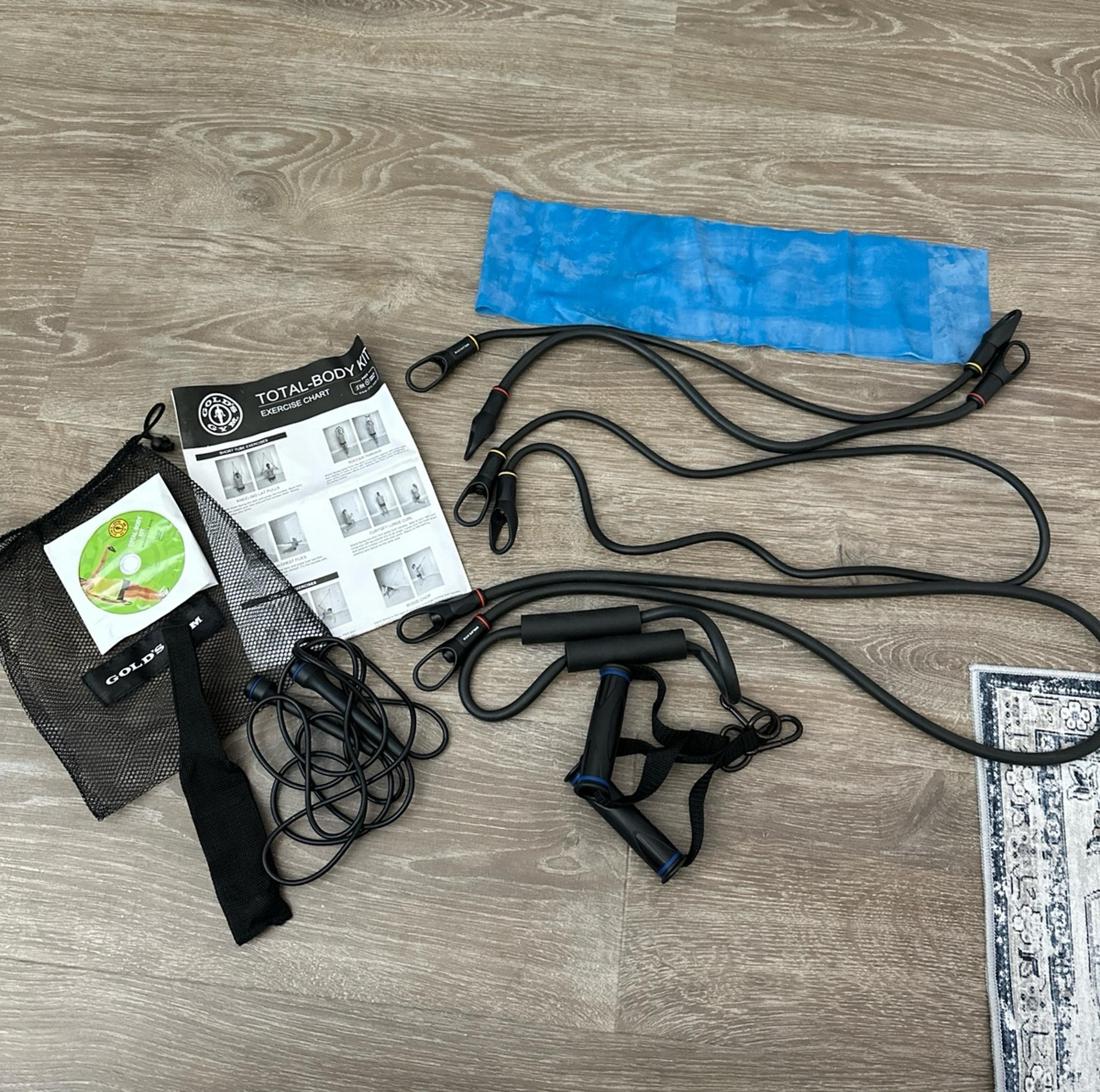 Golds Gym Total Body Kit - Exercise Bands, Jump Rope