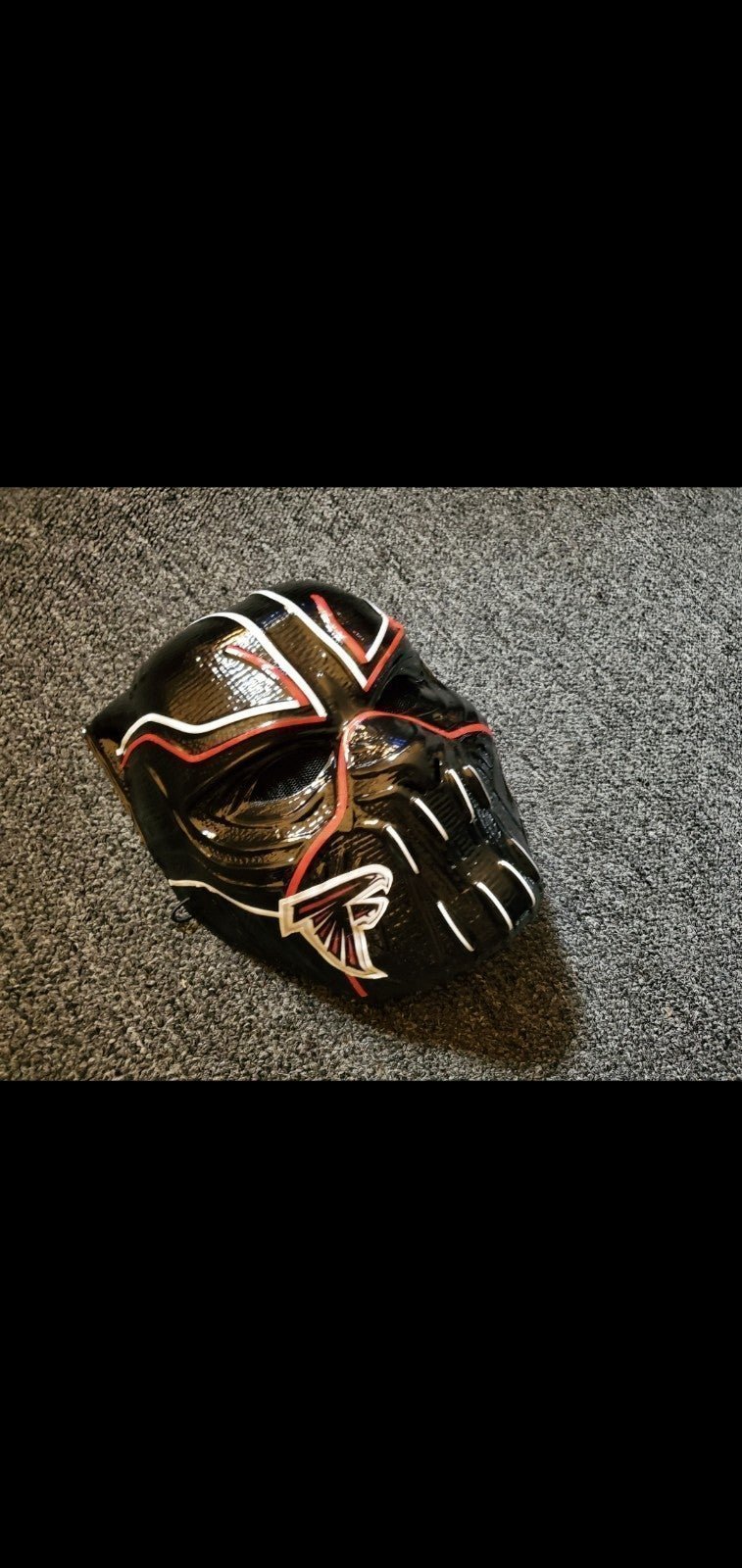 Blk Panther Killmonger Custom Atl Falcons Theme wearable costume mask