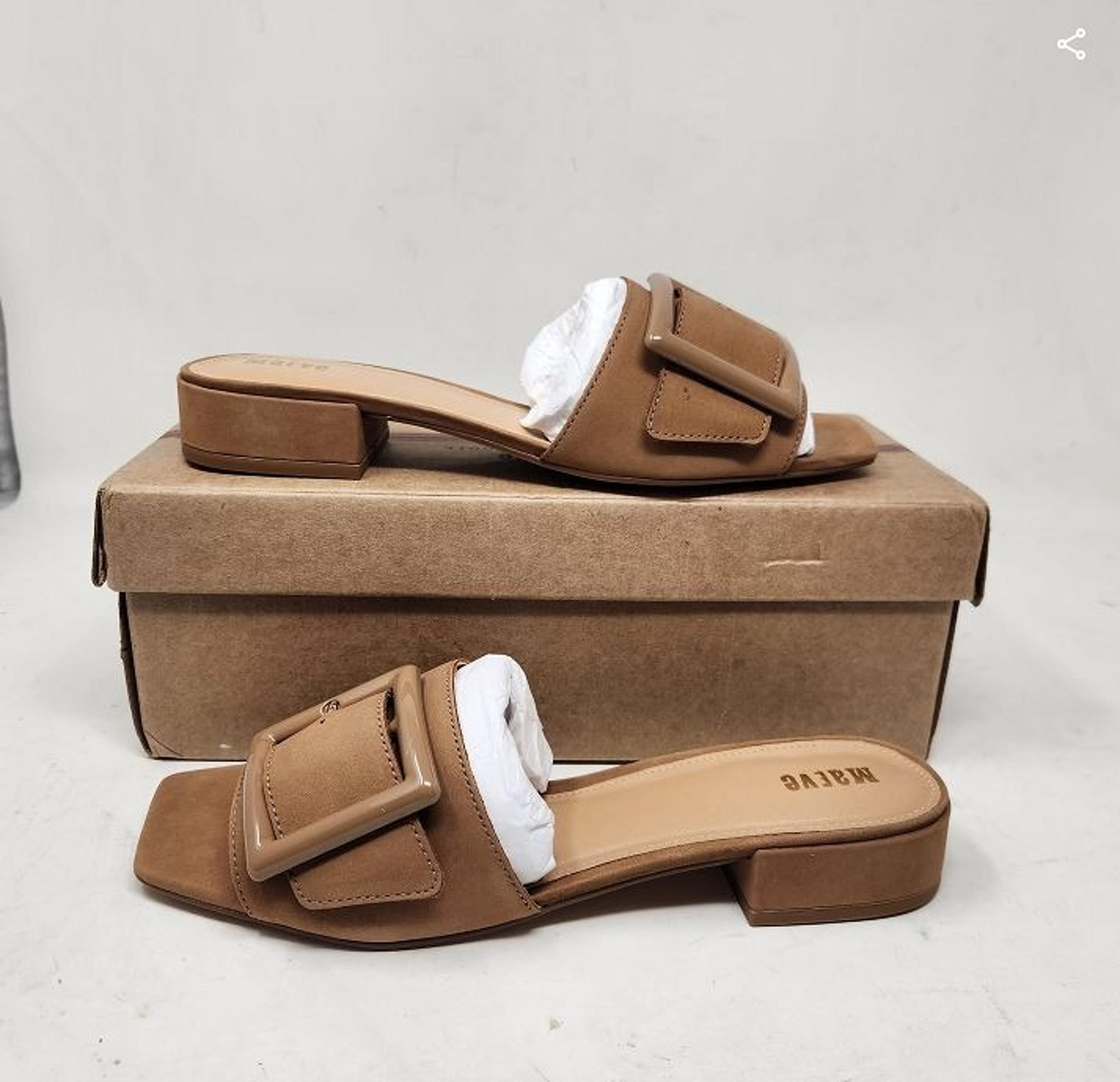 New women's EU 39 (US 8-8.5) Maeve x Anthropologie buckle slide sandals in Tan