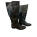 Coach Leather MAPLE Knee High Riding Boots Black Button Strap & Zipper SZ 8