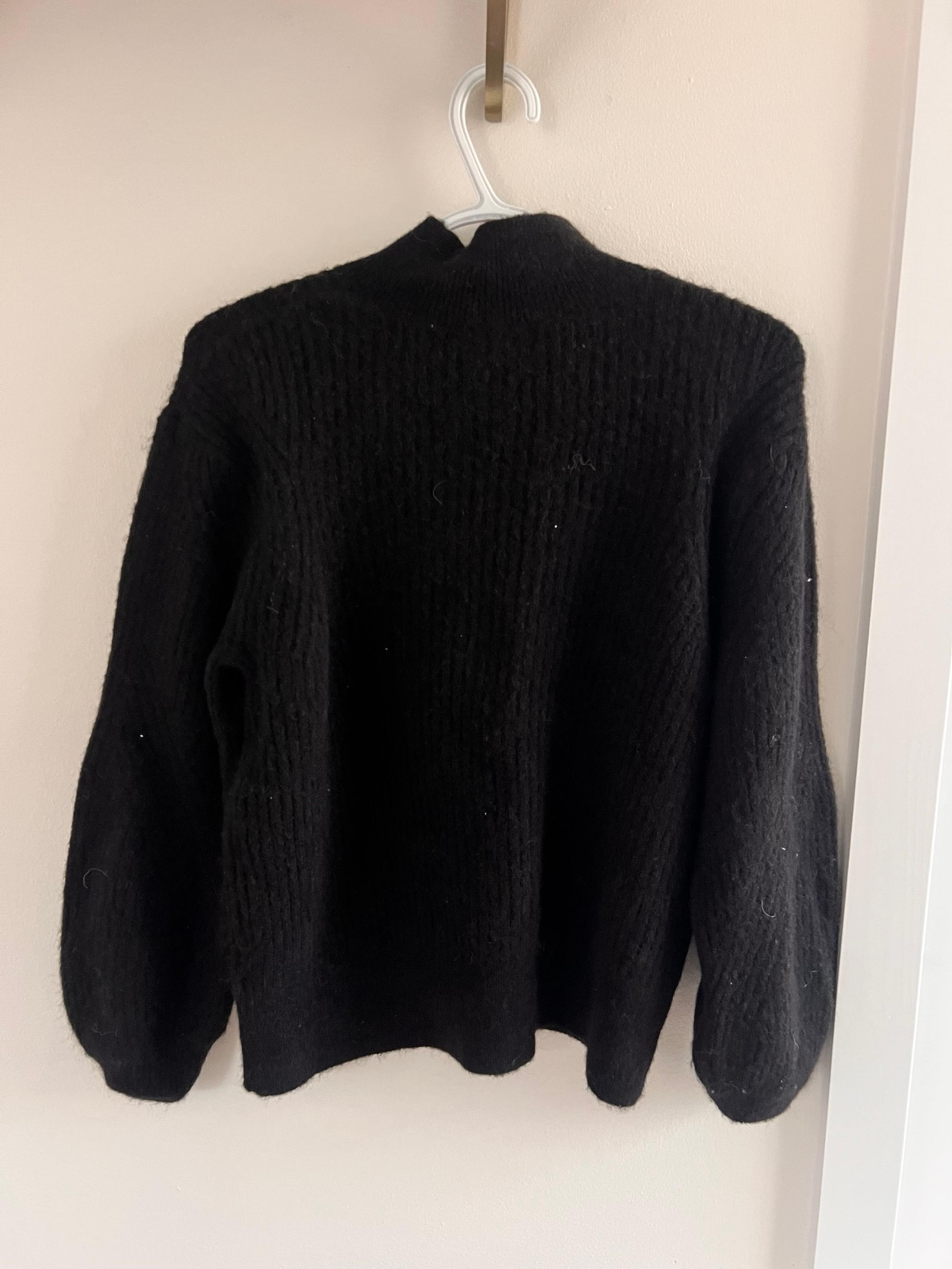& other stories mock neck black knit sweater size XS