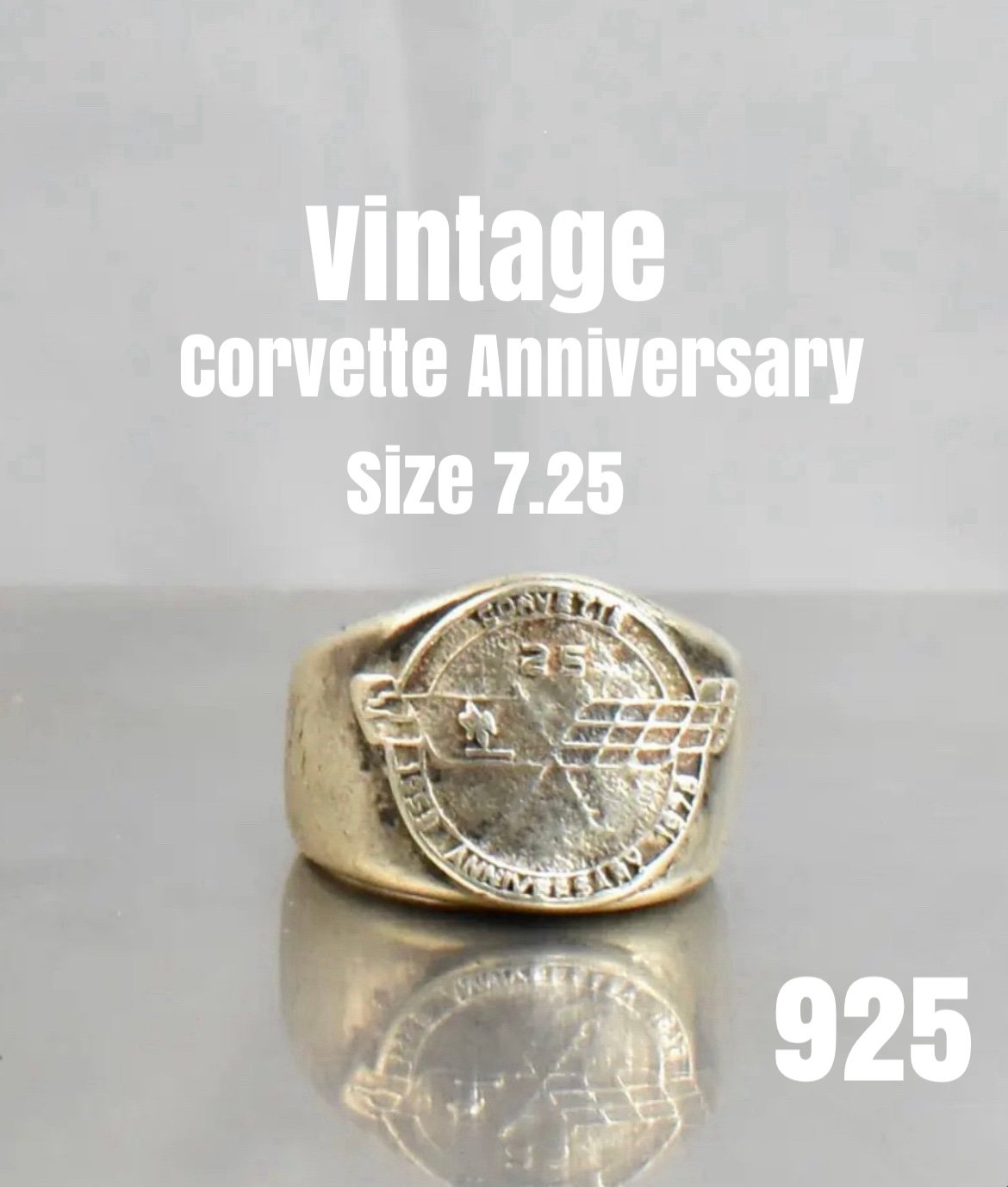 Corvette Anniversary Vintage ring size 7.25