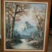 Beautiful Vintage Oil on Canvas Painting Landscape 24.5 x 28.5