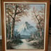 Beautiful Vintage Oil on Canvas Painting Landscape 24.5 x 28.5