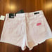 New NWT KUT Jane Pink Denim Jean Short High Rise Frayed Hem Bottoms Size 0