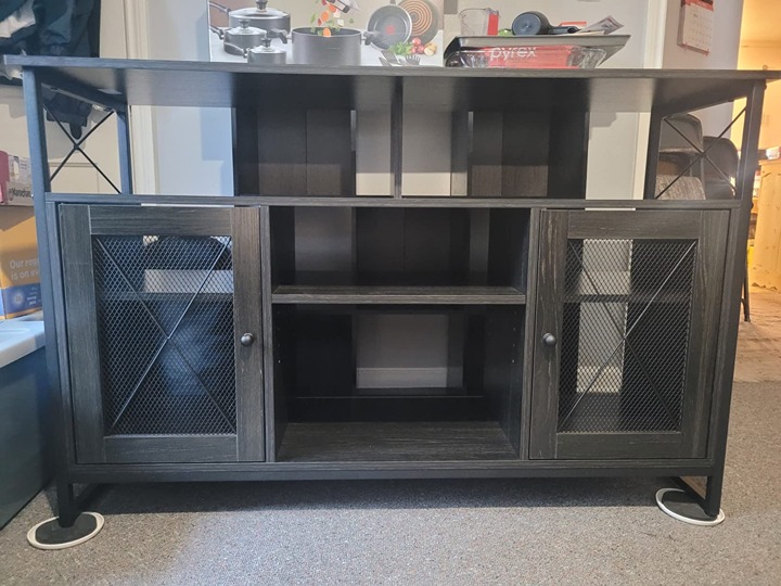 TV Console for Bedroom Living Room, Charcoal Black
