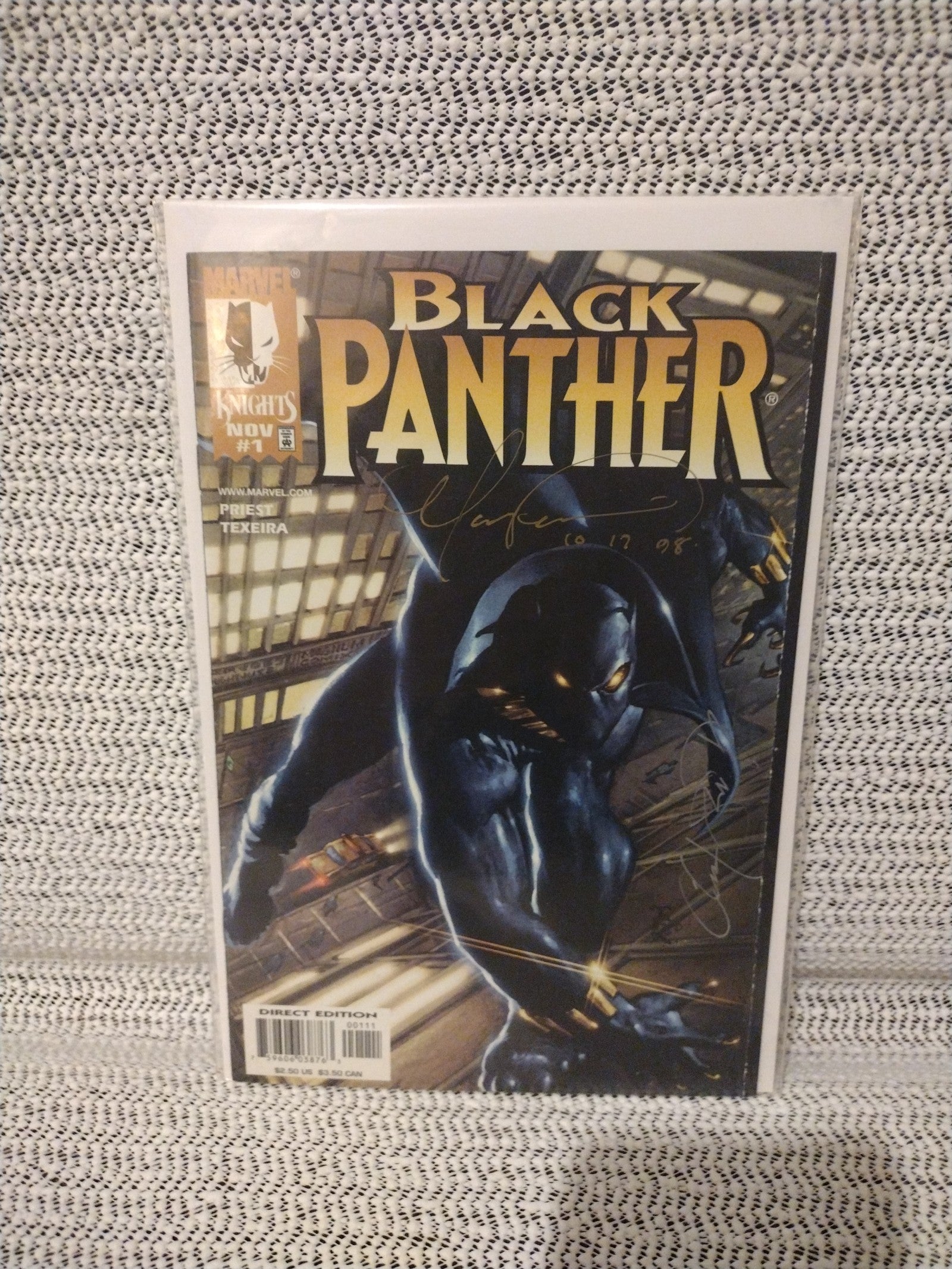 Black Panther #1 signed Priest & Texeira. Comic book