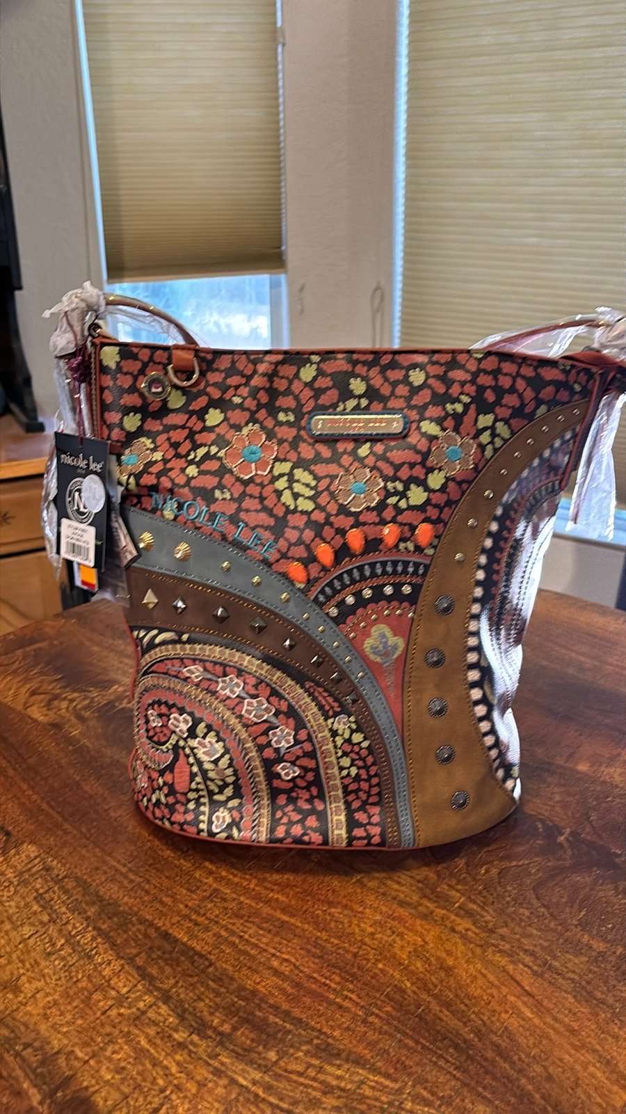 NWT Nicole Lee Vintage Style Sara Boston Shoulder Bag