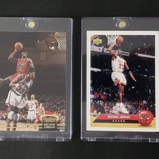 Michael Jordan - Topps Stadium Club card #1 and McDonalds Upper Deck card #P5